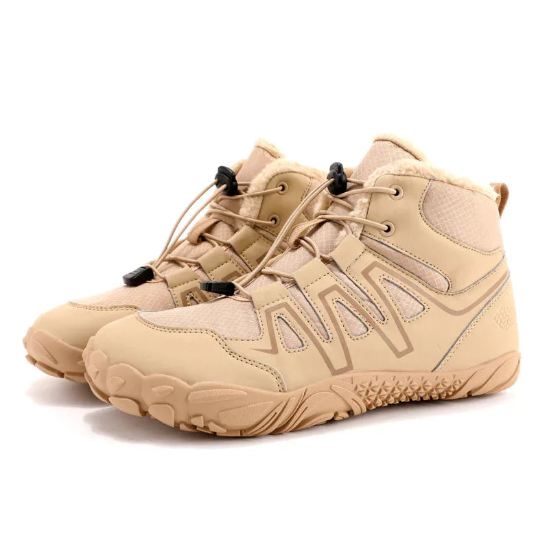 SafariTrek® High‑Top Barefoot Boots with Waterproof Soft‑Fleece Lining - Gomix Brands Outlet